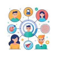 targeted segmentation and personalization flat minimalistic illustration vector