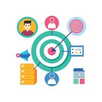 targeted segmentation and personalization flat minimalistic illustration vector