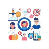 targeted segmentation and personalization flat minimalistic illustration vector