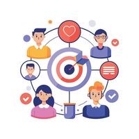 targeted segmentation and personalization flat minimalistic illustration vector