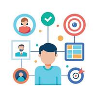 targeted segmentation and personalization flat minimalistic illustration vector