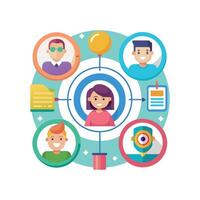 targeted segmentation and personalization flat minimalistic illustration vector