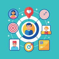 targeted segmentation and personalization flat minimalistic illustration vector