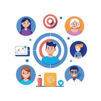 targeted segmentation and personalization flat minimalistic illustration vector