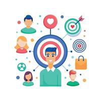 targeted segmentation and personalization flat minimalistic illustration vector
