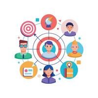 targeted segmentation and personalization flat minimalistic illustration vector