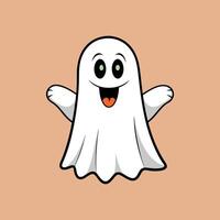 a cartoon ghost with a big smile on its face vector