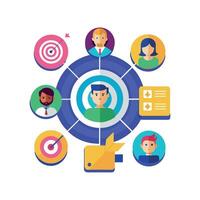 targeted segmentation and personalization flat minimalistic illustration vector