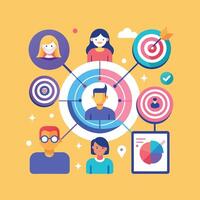 targeted segmentation and personalization flat minimalistic illustration vector