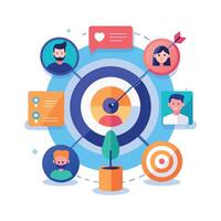 targeted segmentation and personalization flat minimalistic illustration vector