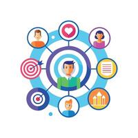 targeted segmentation and personalization flat minimalistic illustration vector
