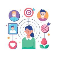 targeted segmentation and personalization flat minimalistic illustration vector