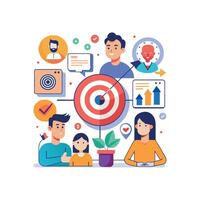 targeted segmentation and personalization flat minimalistic illustration vector