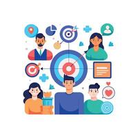 targeted segmentation and personalization flat minimalistic illustration vector