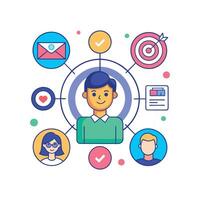 targeted segmentation and personalization flat minimalistic illustration vector