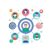 targeted segmentation and personalization flat minimalistic illustration vector