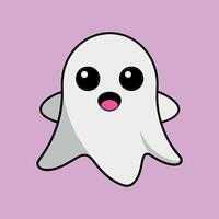 a cartoon ghost with a big smile on its face vector