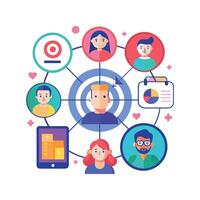 targeted segmentation and personalization flat minimalistic illustration vector