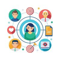 targeted segmentation and personalization flat minimalistic illustration vector