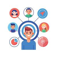 targeted segmentation and personalization flat minimalistic illustration vector