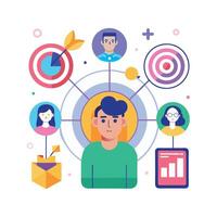 targeted segmentation and personalization flat minimalistic illustration vector