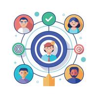 targeted segmentation and personalization flat minimalistic illustration vector