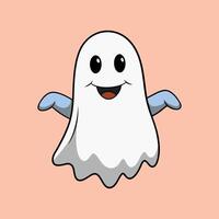 a cartoon ghost with a smile on its face vector
