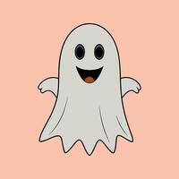 a cartoon ghost with a big smile on its face vector