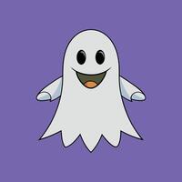 a cartoon ghost with a smile on its face vector