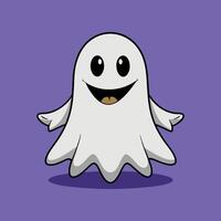 a cartoon ghost with a smile on its face vector