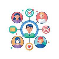 targeted segmentation and personalization flat minimalistic illustration vector
