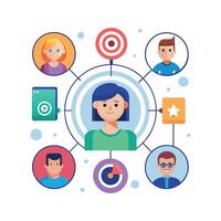 targeted segmentation and personalization flat minimalistic illustration vector