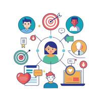 targeted segmentation and personalization flat minimalistic illustration vector