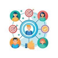 targeted segmentation and personalization flat minimalistic illustration vector