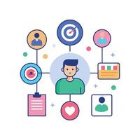 targeted segmentation and personalization flat minimalistic illustration vector
