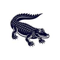 Alligator Crocodile silhouettes Clipart illustration On a White Background vector