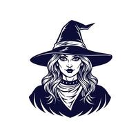 Halloween witch silhouettes Clipart illustration On a White Background vector