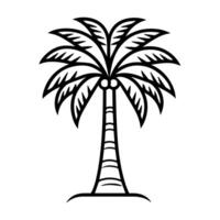 Palm Tree icon or modern line symbol. line art and icon design with bold outline. Black and white Pixel Perfect minimalistic symbol isolated white background. Silhouette simple thin sign vector
