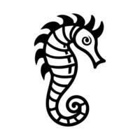 Seahorse icon or modern line symbol. line art and icon design with bold outline. Black and white Pixel Perfect minimalistic symbol isolated white background. Silhouette simple thin sign vector
