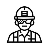 Engineer icon or modern line symbol. line art and icon design with bold outline. Black and white Pixel Perfect minimalistic symbol isolated white background. Silhouette simple thin sign vector