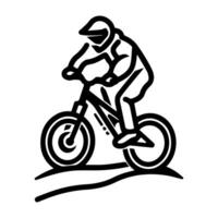 Extreme sport icon or modern line symbol. line art and icon design with bold outline. Black and white Pixel Perfect minimalistic symbol isolated white background. Silhouette simple thin sign vector
