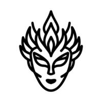 Mask icon or modern line symbol. line art and icon design with bold outline. Black and white Pixel Perfect minimalistic symbol isolated white background. Silhouette simple thin sign vector