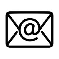 Email icon or modern line symbol. line art and icon design with bold outline. Black and white Pixel Perfect minimalistic symbol isolated white background. Silhouette simple thin sign vector