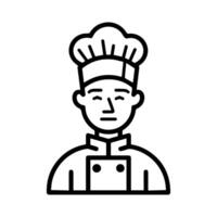 Chef icon or modern line symbol. line art and icon design with bold outline. Black and white Pixel Perfect minimalistic symbol isolated white background. Silhouette simple thin sign vector