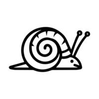 Snail icon or modern line symbol. line art and icon design with bold outline. Black and white Pixel Perfect minimalistic symbol isolated white background. Silhouette simple thin sign vector