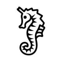 Seahorse icon or modern line symbol. line art and icon design with bold outline. Black and white Pixel Perfect minimalistic symbol isolated white background. Silhouette simple thin sign vector