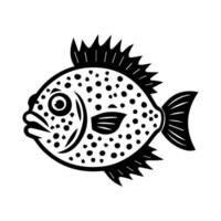 Puffer Fish icon or modern line symbol. line art and icon design with bold outline. Black and white Pixel Perfect minimalistic symbol isolated white background. Silhouette simple thin sign vector