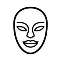 Mask icon or modern line symbol. line art and icon design with bold outline. Black and white Pixel Perfect minimalistic symbol isolated white background. Silhouette simple thin sign vector