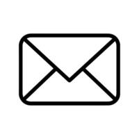 Email icon or modern line symbol. line art and icon design with bold outline. Black and white Pixel Perfect minimalistic symbol isolated white background. Silhouette simple thin sign vector