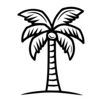 Palm Tree icon or modern line symbol. line art and icon design with bold outline. Black and white Pixel Perfect minimalistic symbol isolated white background. Silhouette simple thin sign vector
